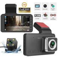 ราคา 4.0in Dash Cam Car DVR 24H HD 1080P Dash Cameraกล้องติดรถยน 2กล้องหน้า+หลัง บันทึกวนทับ (25776400926)