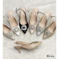 ราคา งานกล่องBelongse รัดส้นหัวแหลมหน้าเพชร ส้นเข็มสูง2นิ้ว (25770462225)