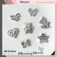 ราคา ชุดสติ๊กเกอร์ 8 ชิ้น เครื่องราง 3 มิติ ธีมหมีและม้า bling พลาสติกแข็งติดรองเท้าแตะ MayTo Crocodile JB-388 (42572534411)