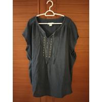 ราคา LIZ Claiborne woman เสื้อแฟชั่นผู้หญิงสีน้ำเงิน ตกแต่งหมุดที่คอเสื้อ ส่งฟรี (23000066001)