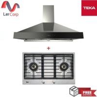 ราคา (TEKA) เครื่องดูดควันแบบกระโจมติดผนัง DBW 90 TO + เตาแก๊สฝัง รุ่น EF 78 2G AI AL (21642264090)