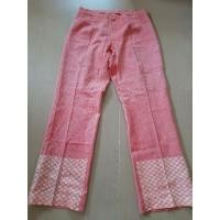 ราคา กางเกงผ้าฝ้าย ทอมัดหมี่ ขิด สีชมพูส้ม สวย ไม่มีตำหนิ (23765909506)