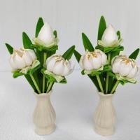 ราคา แจกันดอกบัวดิน ทำจากดินไทยผสมดินญี่ปุ่น งานแฮนด์เมคสวยๆ เป็นแจกันดอกบัวขนาดเล็ก แพคคู่ (16342631095)