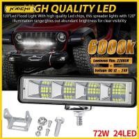 ราคา ไฟหน้า LED 24ดวงสำหรับรถมอร์เตอไซค์ดัดแปลงรถออฟโรดไฟหน้ารถ LED สำหรับขับรถไฟตัดหมอกแสงสว่างสูง72วัตต์ (25920197578)
