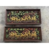 ราคา กรอบรูปไม้แกะสลัก ฝูงม้าวิ่ง ไม้จามจุรี 38x100 cm หนา ½ นิ้ว ม้า 8เซียน ม้ามงคล งานไม้ แกะสลัก ตกแต่ง ผนัง (23529486491)