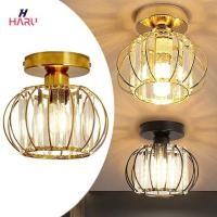 ราคา โคมไฟเพดานแบบคริสตัลแก้วสไตล์นอร์ดิก โคมไฟติดเพดานแบบกึ่งฝังเรียบสำหรับโถงทางเดิน ทางเข้าห้องน้ำ ห้องครัว (41800175203)