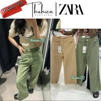 ราคา THUHENZR(34 available)ZARA 3777/024/506 กางเกงยีนส์เอวสูงทรงบานสีฟ้า (กระดุมหาย) (54402579113)