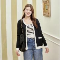 ราคา miladi_brand คาร์ดิแกนที่ขายดี Coco Cardiganอกติดกระดุม 36" ใส่คลุม อกไม่เกิน 38" ความยาว 21"Black-White ราคาเต็ม 1,090 (48502728895)