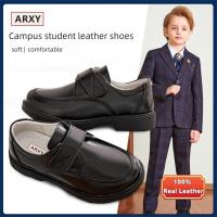 ราคา รองเท้าหนังระดับพรีเมียมสำหรับเด็กผู้ชายสไตล์อังกฤษ - ชุดนักเรียนรองเท้าVelcroสีดำ หนังแท้100% รีวิวดีมาก (43007593032)