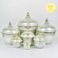 ราคา โถลายมุกน้ำทอง ขนาด 4,5,6,7 นิ้ว สีมุกเงางาม น้ำทองสวยชัด เบญจรงค์ ที่ระลึกเกษียณอายุ (29615742039)