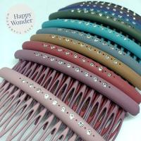 ราคา หวีสับ หวีเสียบผม เนื้อด้าน สไตล์เกาหลี ขอบมนประดับเพชร มี 11 สีให้เลือกสวย ไม่เจ็บศีรษะ (9587718344)