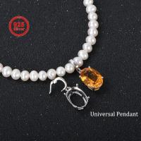ราคา Versatile 925 Sterling Silver Pendant Mount for 4x6mm-15x20mm Stones, Minimalist Blank Setting for Handmade DIY Jewelry (41475456134)