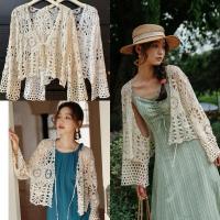 ราคา เสื้อคลุมลูกไม้ถักไหมพรมนิ่ม เสื้อคลุมถักไหมพรมแขนยาว (17674740204)