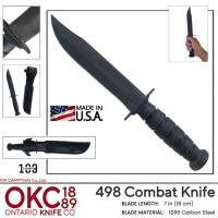 ราคา มีด ONTARIO แท้ รุ่น 498 Combat Knife มีดประจำตัวนาวิกสหรัฐอเมริกา ด้ามหนัง พร้อมซองหนังแท้ ผลิต U.S.A. (23339210051)