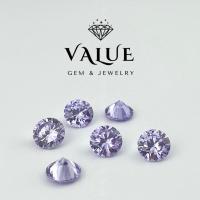 ราคา เพชรรัสเซียCZรูปกลมสีม่วงอ่อน. CZ (Cubic Zirconia) Lavender Round Cut [Size 1.50mm - 10.00mm] (22060968261)