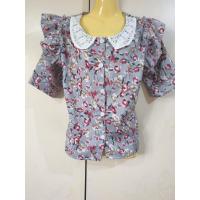 ราคา เสื้อมือ1 เสื้อเชิ้ตคอบัว พื้นสีเทา ลายดอกไม้สีแดง (12874648639)