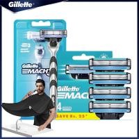 ราคา Original Gillette Mach 3 Men's Face Shaving Razor Safety Razor Face Beard Shaving Hair Removal Manual Shaver 4pcs Blades (29462587354)