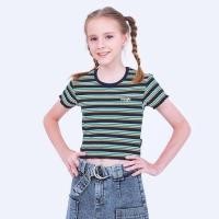 ราคา WRANGLER KIDS แท้ 100 % เสื้อยืดแขนสั้น ผู้หญิง CROP FIT รุ่น WK C1021009 BLUE (22155647644)
