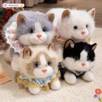 ราคา BEABOUT ของเล่นตุ๊กตาแมวจําลอง,ตุ๊กตาแมว Ragdoll นุ่มฟู,พร้อมเอี๊ยมมีเสียงน่ารักการ์ตูนตุ๊กตาแมวเหมือนจริงวันเกิด (26493845586)