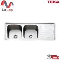 ราคา (TEKA) อ่างล้างจาน 2 หลุม 1 ที่พัก รุ่น T 50 2B 1D สีสแตนเลส ฟรี ก็อกน้ำเย็น (21390041544)