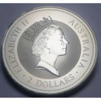ราคา ออสเตรเลีย (Australia),ปี 1995, เหรียญเนื้อเงิน 2 Dollars (2 Oz Silver Bullion Coin), Queen Elizabeth II, Kookaburra (4887367409)