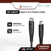 ราคา RAVPower Type-C ถึง Type-C สําหรับการชาร์จแบบมีสายเร็ว (1 M) RP-CB047 (20989058865)