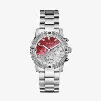 ราคา Guess นาฬิกาข้อมือผู้หญิง Confetti Red Crystal Glitter Silver รุ่น W0774L7 (4635862439)