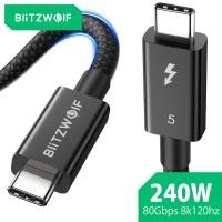 ราคา BlitzWolf® BW-HDC8 Thunderbolt5 สาย 240W Fast Charging สูงสุด 120Gbps แบนด์วิดท์สําหรับ 16K Dual 8K/6K สําหรับ Thunderbolt 5/4/3, USB4, NVME SSD, MacBook M4 Pro, Dock, eGPU (43405261441)