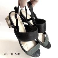 ราคา NINE WEST รองเท้า ส้นสูง รัดส้น ไซส์ 38-39 มือสอง (3518796979)