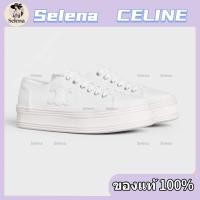 ราคา ใหม่ มีใบเสร็จ อุปกรณ์เสริมที่สมบูรณ์ Celine สไตล์ผู้หญิง สีขาว รองเท้ากีฬา ของแท้ 100 (57500919480)