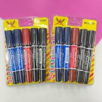 ราคา (12 แพ็ค) No.2109 ปากกาเคมี ปากกาไวท์บอร์ด ปากกาเมจิก มีสองหัว สีชัดคุณภาพดี หนึ่งแพคมี 5 แท่ง 3 สีทั้งหมด 12 แพ็ค (44358798229)