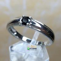 ราคา แหวนปลอกมีด แหวนนิล แหวนเงินแท้ 92.5% ชุบทองคำขาว ประดับพลอยนิลแท้ YTG-8364 (4406146754)