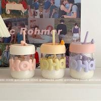 ราคา แก้วหลอดดูดพลาสติก แก้วน้ำลายins พร้อมหลอด ขนาด 400 ml. (20882597145)