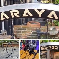 ราคา ชุดล้อเสือหมอบ ARAYA GOLD SERIE SA-730 AERO RIM สีดำขอบเงิน (15217226025)