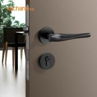 ราคา ล็อคประตูห้องหรูหราเบาๆในร่มห้องนอนมือจับประตูเงียบล็อคประตูสีทองประตูไม้โลหะผสมสังกะสีแข็งล็อคแม่เหล็ก (29906881015)