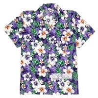 ราคา 7ไซส์ S-4XL เสื้อลายดอกสงกรานต์ สีม่วง สีสันสดใส 5สี เสื้อเชิ้ตฮาวาย HW305 (29526747877)