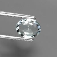 ราคา 0.45 ct พลอยแท้ พลอยดิบ อความารีน (Unheated Aquamarine) สีฟ้าอ่อน ทรงไข่ แอฟริกา (54953840707)
