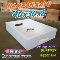 ราคา ถาดไม้ Asong ถาดพร้อมเชือก/เชือกไม่มี กล่องเก็บของที่ใช้งานได้จริง สีขาว ขนาด 40x30x8 (55903495689)