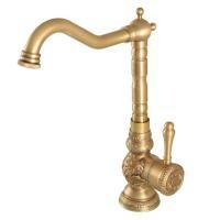 ราคา ทองเหลืองโบราณแกะสลักดอกไม้แบบเดี่ยวจับครัวบาร์อ่างล้างจานหมุนพวยผสมแตะก๊อกน้ําดาดฟ้าติดตั้งหนึ่งหลุมnf706 (43877256839)