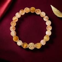 ราคา สร้อยข้อมือพลอยคริสตัลและหยกเสือ สไตล์จีนธรรมชาติ สีเหลือง หรูหราและนำโชค (40127044898)