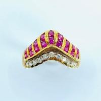 ราคา แหวนทองsize 56 ; แหวนทอง พลอยทับทิมพม่า เพชรแท้ A9109 (27923868119)