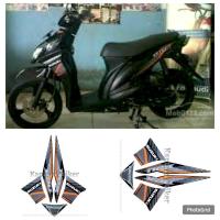 ราคา SUZUKI NEX 2014 MOTORCYCLE BODY STRIPING STICKER FULL BLACK ORANGE STANDARD 1 ชุด (25547133568)