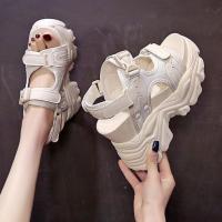 ราคา รองเท้าส้นตึกและส้นเตารีด รองเท้าแตะแฟชั่นผู้หญิง รองเท้าแตะรัดส้น (26452026052)