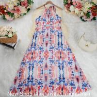 ราคา ชุดเดรสพิมพ์ลาย,ชุดเดรสแม็กซี่ สีmulticolor ซิปซ่อนด้านหลัง ซับในทั้งตัว เว้าไหล่ คล้องคอ ผ้าชีฟอง (42277301641)