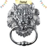 ราคา แหวนดึง PEONY, ตัวเคาะประตูหัวสิงโตสีเงินทรงกลม, ทนทาน 1511 ซม. โลหะผสมสังกะสีประตูโบราณดึงสวน (50304170817)