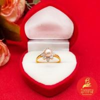 ราคา แหวนไข่มุกล้อมเพชร มุกน้ำจืดแท้ ชุบทอง ใส่เสริมบารมี ใส่ได้ทุกโอกาส งานสวย พร้อมส่ง (25530745149)