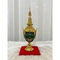 ราคา หัวโขน รามเกียรติ์ พระราม เกรดพรีเมี่ยมประดับเพชร พร้อมฐานปิดทอง เนื้อเรซิ่นปิดทอง ของที่ระลึก ของตกแต่งบ้าน khon mask (53752035206)