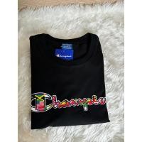 ราคา เสื้อยืดคอกลมสีดำChampionแท้สกีนข้อความด้านหน้าป้ายห้อย (18184704780)