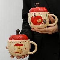 ราคา แก้วเซรามิค แอปเปิล น่ารักพร้อมฝาปิด; ถ้วยอาหารเช้าข้าวโอ๊ตเซรามิกขนาดใหญ่ 400 มล. พร้อมที่จับ; ของขวัญ มวย (27861661791)