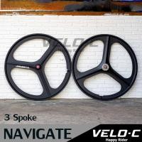 ราคา ล้อแม็ก3ก้าน NAVIGATE/Magnesium Alloy สีดำ จักรยานฟิกเกียร์ 700c เฟืองหลัง17T/สินค้าส่งจากไทย (25832945378)